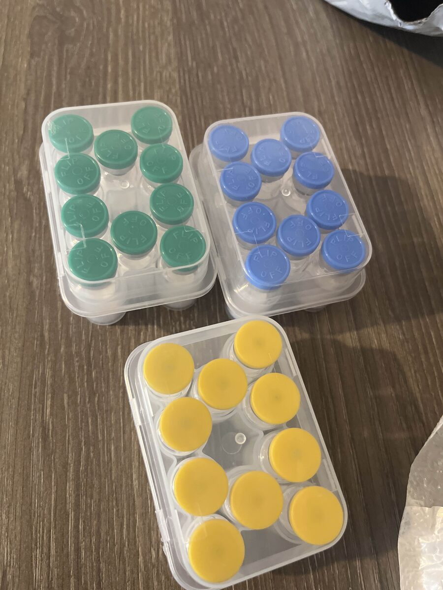 Customer order photo — Homopeptide research kit