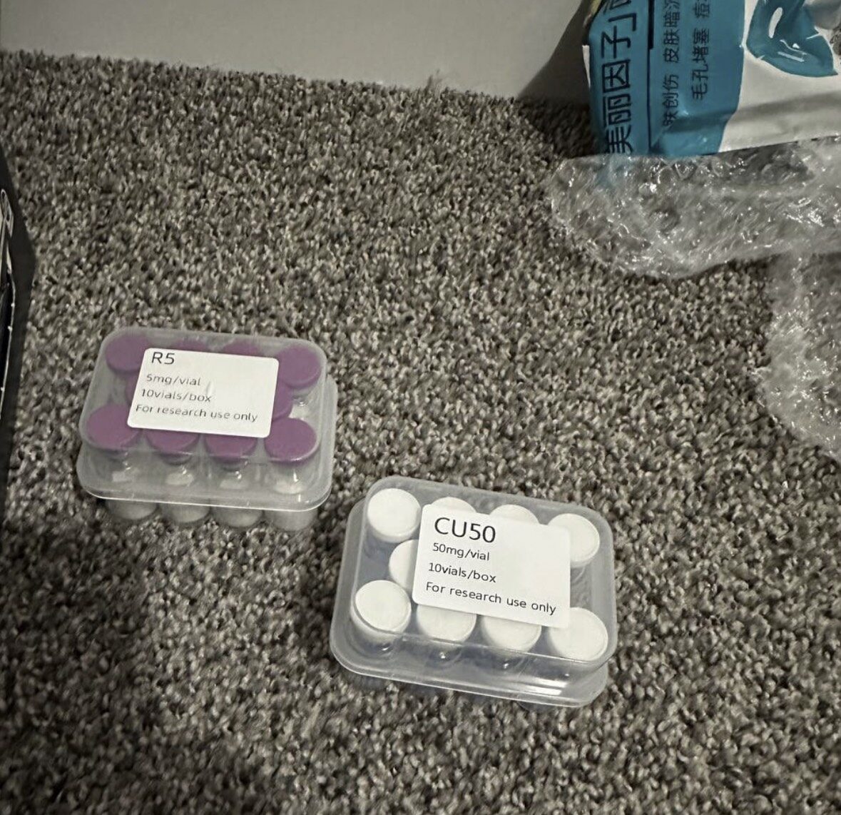 Customer order photo — Homopeptide research kit